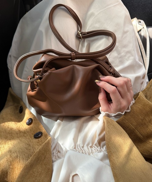 nuance gather shoulder bag/ニュアンスギャザーショルダーバッグ