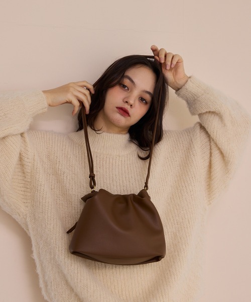 OLUN☆ニュアンスギャザーショルダーバッグ nuance gather shoulder bag/ニュアンスギャザーショルダーバッグ