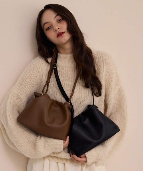 nuance gather shoulder bag/ニュアンスギャザーショルダーバッグ
