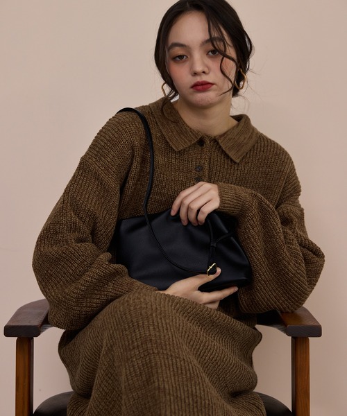 OLUN(オルン)の「nuance gather shoulder bag/ニュアンスギャザーショルダーバッグ(ショルダーバッグ・レディース・ブラウン/ブラック/ベージュ・FREE)」の13枚目の写真