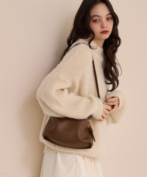 nuance gather shoulder bag/ニュアンスギャザーショルダーバッグ