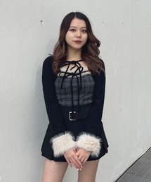 ファー付きボレロ風トップス