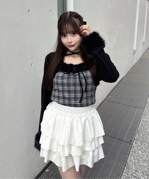 ファー付きボレロ風トップス（Tシャツ/カットソー）｜one way