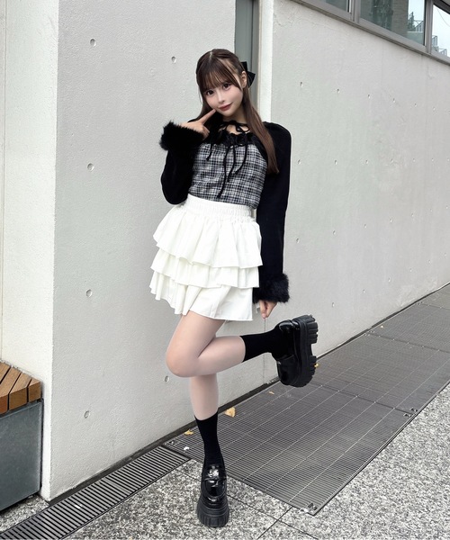 ファー付きボレロ風トップス（Tシャツ/カットソー）｜one way