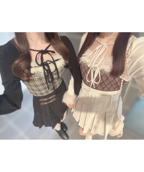 ファー付きボレロ風トップス（Tシャツ/カットソー）｜one way