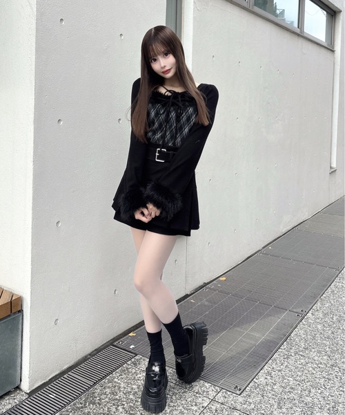 ファー付きボレロ風トップス（Tシャツ/カットソー）｜one way