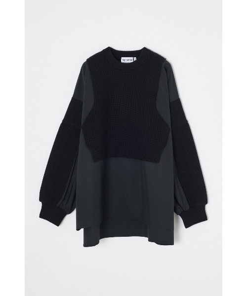 nagonstans(ナゴンスタンス)の「Mix knit アップリケプルオーバー(ニット/セーター・レディース・ブラック/ベージュ・MEDIUM)」の2枚目の写真