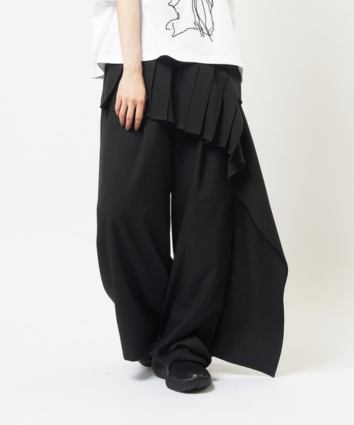 gomme（ゴム）の「フリルトロパンツ（その他パンツ・レディース・パープル/チャコールグレー/ブラック・MEDIUM）」の2枚目の写真