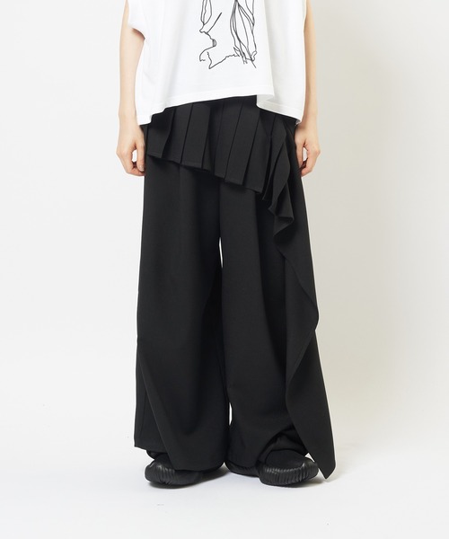 gomme（ゴム）の「フリルトロパンツ（その他パンツ・レディース・パープル/チャコールグレー/ブラック・MEDIUM）」の20枚目の写真