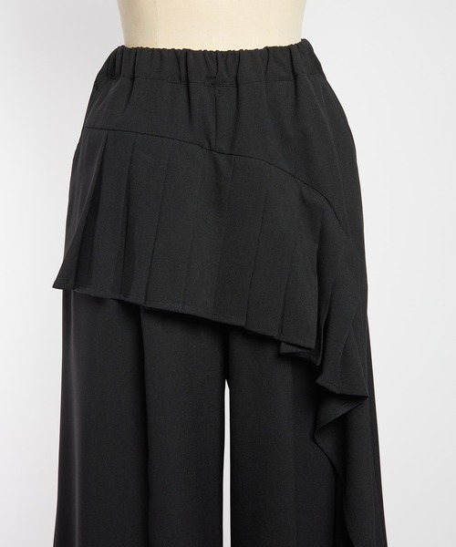 gomme（ゴム）の「フリルトロパンツ（その他パンツ・レディース・パープル/チャコールグレー/ブラック・MEDIUM）」の4枚目の写真