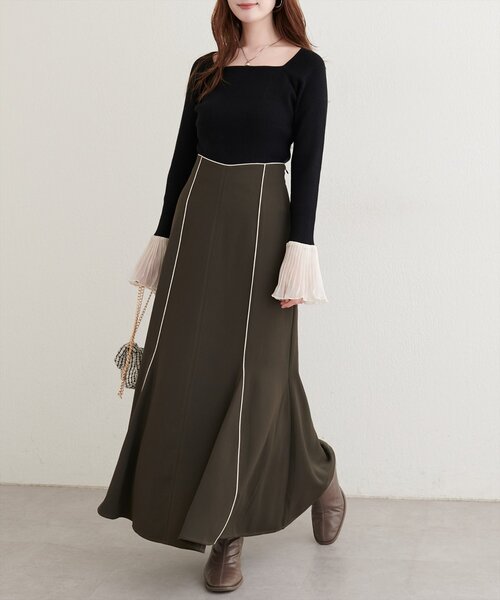 natural couture(ナチュラルクチュール)の「【WEB限定】袖フリルニット(ニット/セーター・レディース・ブラック/アイボリー/ブラウン・FREE)」の12枚目の写真