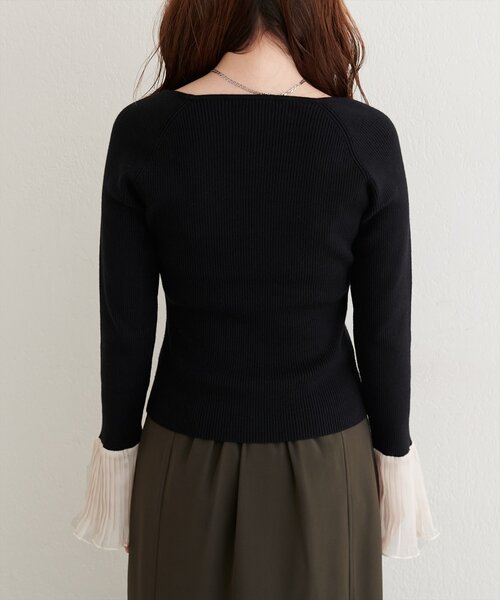 natural couture(ナチュラルクチュール)の「【WEB限定】袖フリルニット(ニット/セーター・レディース・ブラック/アイボリー/ブラウン・FREE)」の15枚目の写真