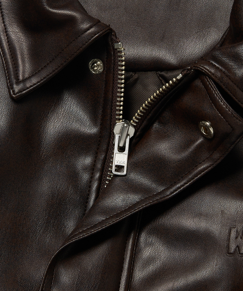 WKNDRS(ウィーキャンドース)の「PIERROT LEATHER JK (BROWN)(ライダースジャケット・レディース・その他・MEDIUM/LARGE/X-LARGE)」の4枚目の写真