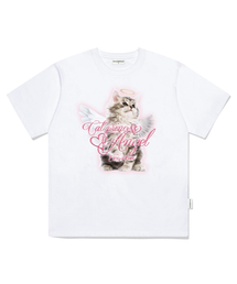 ESCAPEFROM（エスケープフロム）の「Cat Princess Angel Print Overfit Short Sleeve T-Shirt White（Tシャツ/カットソー）」