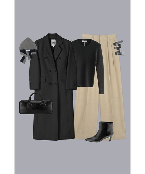 AVANDRESS(アバンドレス )の「Anna Double Long Coat BLACK(チェスターコート・レディース・ブラック・SMALL/MEDIUM)」の2枚目の写真