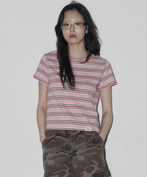 Midnight Move（ミッドナイトムーブ）の「stripe t (pink)（Tシャツ/カットソー）」