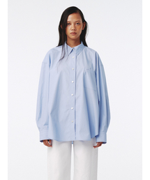 ストラクチャードオーバーサイズシャツ ブルー