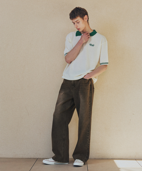 NODU（ノードユー）の「ワイドウォッシングデニムパンツ[ブラウン]（デニムパンツ・メンズ・その他・SMALL/MEDIUM/LARGE）」の3枚目の写真