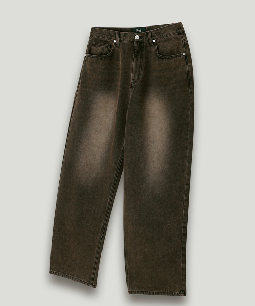 NODU（ノードユー）の「ワイドウォッシングデニムパンツ[ブラウン]（デニムパンツ・メンズ・その他・SMALL/MEDIUM/LARGE）」の6枚目の写真