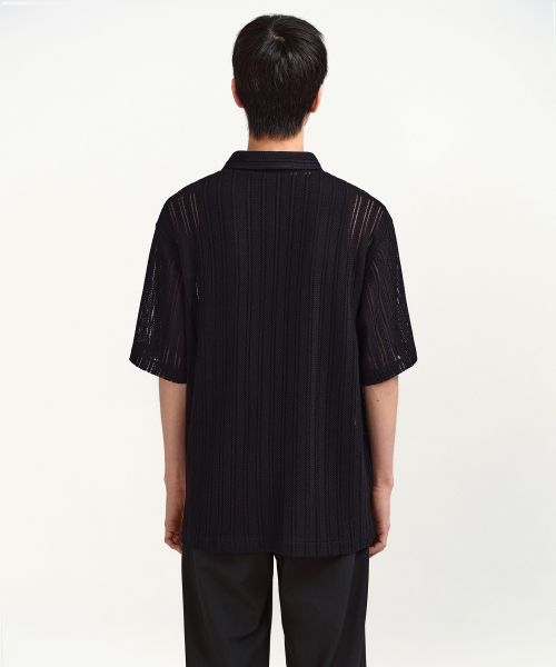 MUSINSA STANDARD（ムシンサスタンダード）の「リラックスドクロシェ半袖シャツ[ブラック]（シャツ/ブラウス・メンズ・その他・SMALL/MEDIUM/LARGE/X-LARGE/XX-LARGE）」の3枚目の写真
