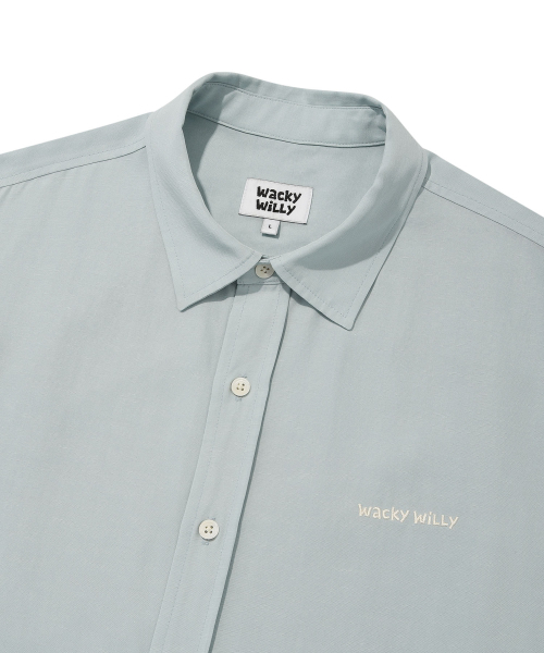 Wacky WiLLy(ワッキーウィリー)の「リネン混合オーバーサイズ半袖シャツスカイブルー(シャツ/ブラウス・レディース・その他・MEDIUM/LARGE/X-LARGE/SMALL)」の4枚目の写真