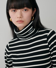 【LARUTA】LARUTAロゴ刺繍入りリブタートル