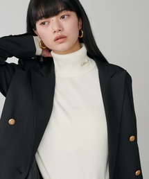 【LARUTA】LARUTAロゴ刺繍入りリブタートル