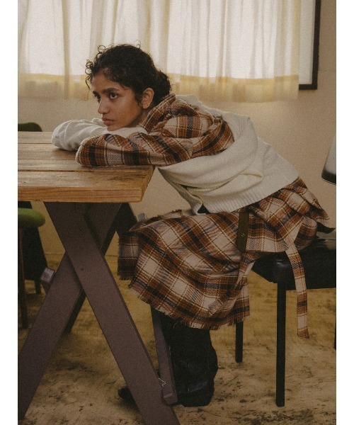 ELCHELE(エルチェレ)の「BLOUSING CHECK SHIRT(シャツ/ブラウス・レディース・ブラウン/グリーン/ブルー・FREE)」の19枚目の写真