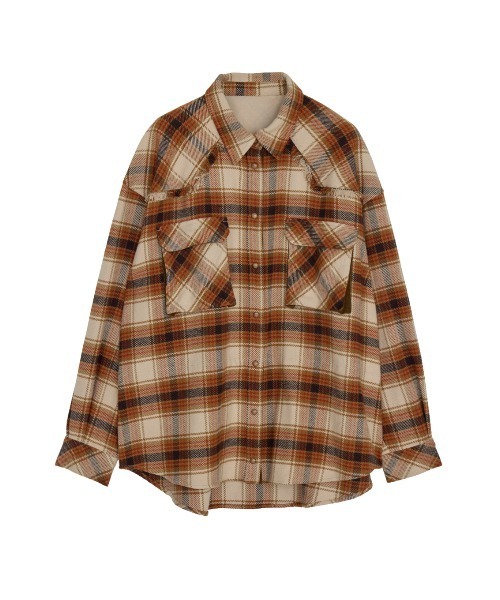 ELCHELE(エルチェレ)の「BLOUSING CHECK SHIRT(シャツ/ブラウス・レディース・ブラウン/グリーン/ブルー・FREE)」の22枚目の写真