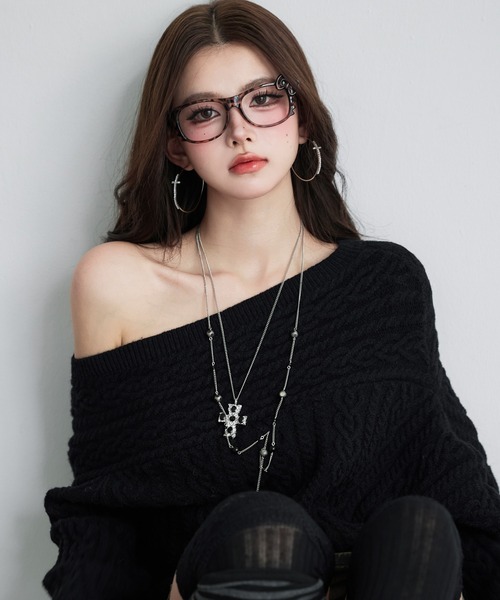VEILA(ヴェイラ)の「ふんわりオフショルダーニットトップス(ニット/セーター・レディース・オレンジ/ブラック・フリー)」の22枚目の写真