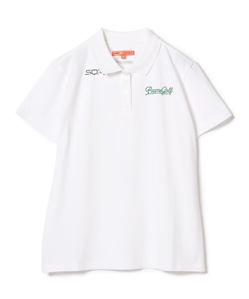 BEAMS GOLF(ビームスゴルフ)の「〈WOMEN〉 ORANGE LABEL / USシリーズ SQR ストレッチ鹿の子 ポロシャツ(吸水速乾・UVカット)(ポロシャツ・レディース・ネイビー/ホワイト・LARGE/SMALL/MEDIUM)」の1枚目の写真