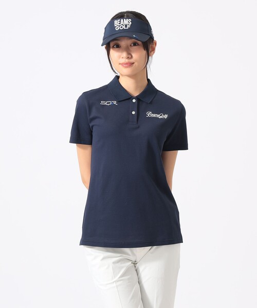 BEAMS GOLF(ビームスゴルフ)の「〈WOMEN〉 ORANGE LABEL / USシリーズ SQR ストレッチ鹿の子 ポロシャツ(吸水速乾・UVカット)(ポロシャツ・レディース・ネイビー/ホワイト・LARGE/SMALL/MEDIUM)」の19枚目の写真