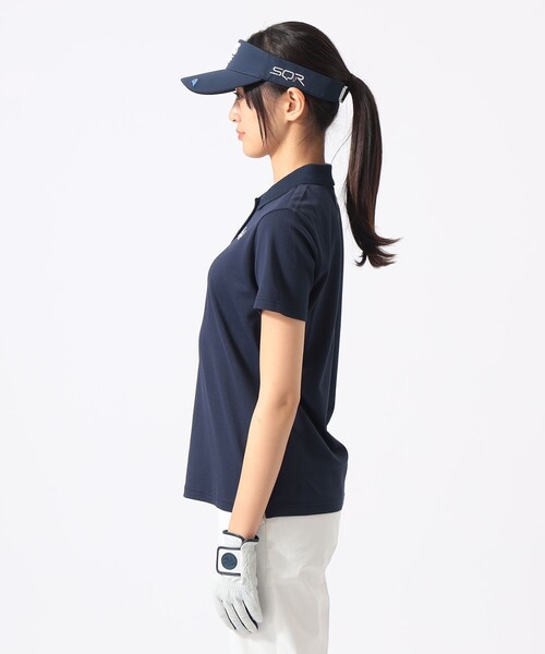 BEAMS GOLF(ビームスゴルフ)の「〈WOMEN〉 ORANGE LABEL / USシリーズ SQR ストレッチ鹿の子 ポロシャツ(吸水速乾・UVカット)(ポロシャツ・レディース・ネイビー/ホワイト・LARGE/SMALL/MEDIUM)」の20枚目の写真