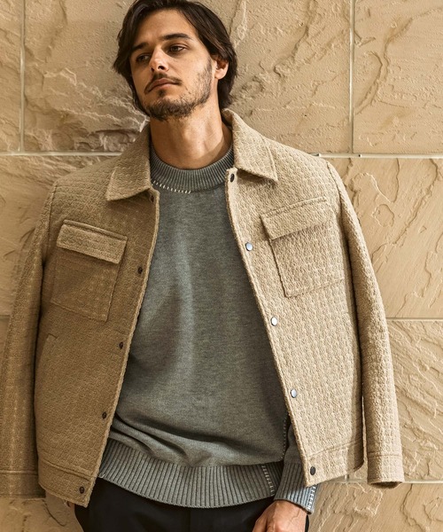 AKM Contemporary（エイケイエムコンテンポラリー）の「【WEB・直営店限定】AKM Contemporary(エイケイエムコンテンポラリー)ワッフル フラップポケット ダウンジャケット(保温性/軽量)（ダウンジャケット/コート・メンズ・ブラック/ベージュ・M/L/XL）」の2枚目の写真