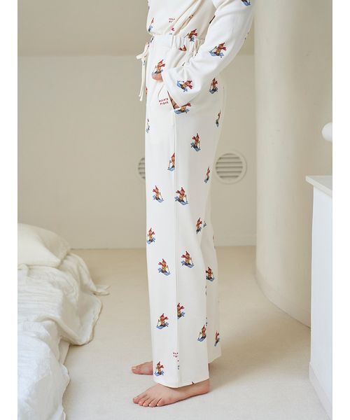 HOLIDAY】スキーベア柄ロングパンツ（ルームウェア/パジャマ）｜gelato