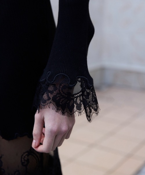 セール】レーストリムHeart neckニットワンピース（ワンピース）｜EIMY