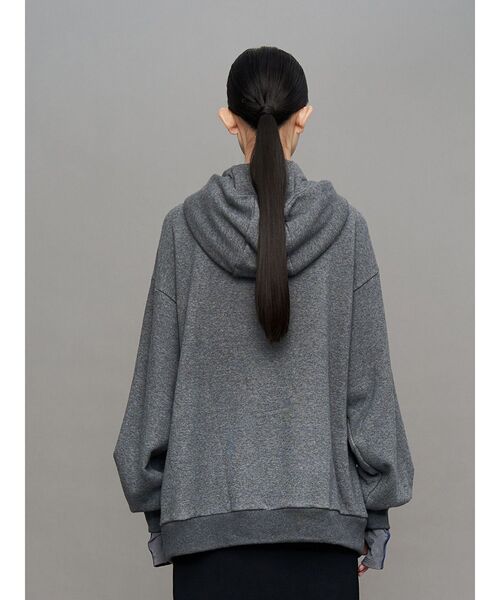 UN3D.（アンスリード）の「ARM COVER DOCKING ZIPUP HOODIE / アームカバードッキングジップアップフーディー（パーカー・レディース・ホワイト/ブラック/グレー・44/38）」の6枚目の写真