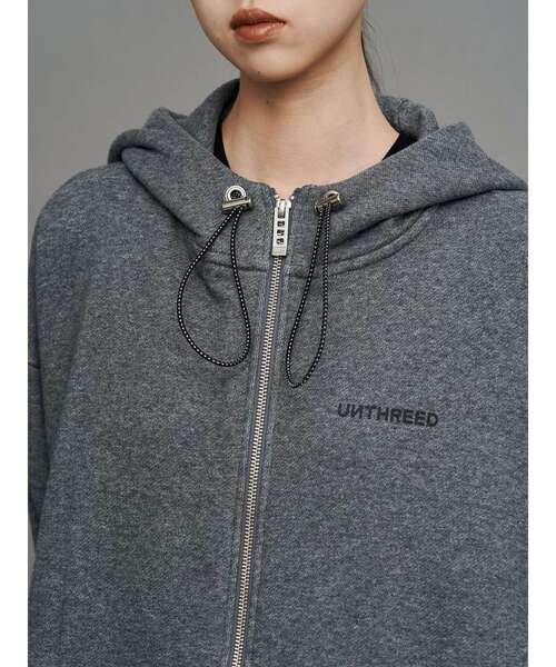 UN3D.（アンスリード）の「ARM COVER DOCKING ZIPUP HOODIE / アームカバードッキングジップアップフーディー（パーカー・レディース・ホワイト/ブラック/グレー・44/38）」の8枚目の写真