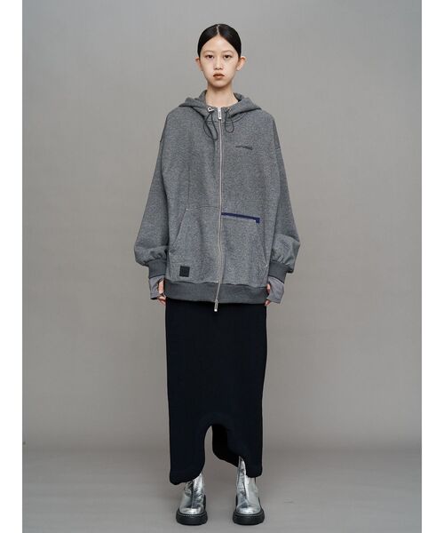 UN3D.（アンスリード）の「ARM COVER DOCKING ZIPUP HOODIE / アームカバードッキングジップアップフーディー（パーカー・レディース・ホワイト/ブラック/グレー・44/38）」の11枚目の写真