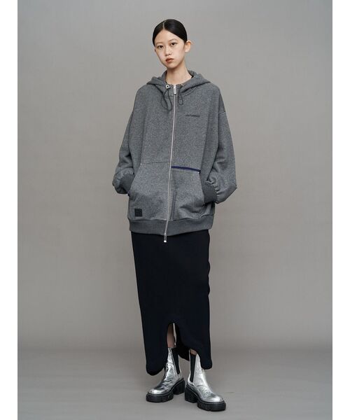 UN3D.（アンスリード）の「ARM COVER DOCKING ZIPUP HOODIE / アームカバードッキングジップアップフーディー（パーカー・レディース・ホワイト/ブラック/グレー・44/38）」の14枚目の写真