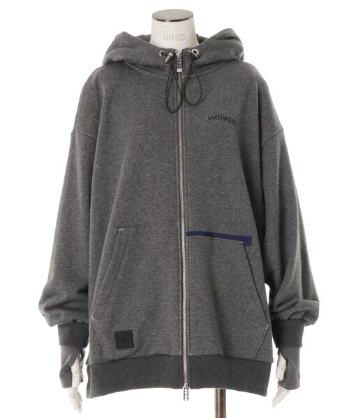 UN3D.（アンスリード）の「ARM COVER DOCKING ZIPUP HOODIE / アームカバードッキングジップアップフーディー（パーカー・レディース・ホワイト/ブラック/グレー・44/38）」の15枚目の写真