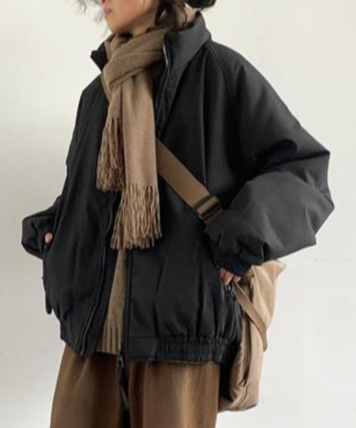 SHEPP(シープ)の「ハイネックパデッドブルゾン 中綿ジャケット(ブルゾン・メンズ・ブラック/カーキ/ブラウン・M/L)」の11枚目の写真