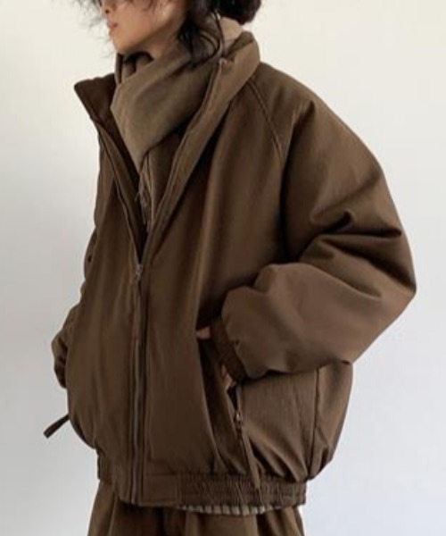 SHEPP(シープ)の「ハイネックパデッドブルゾン 中綿ジャケット(ブルゾン・メンズ・ブラック/カーキ/ブラウン・M/L)」の5枚目の写真