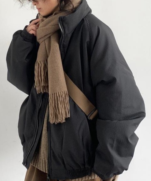 SHEPP(シープ)の「ハイネックパデッドブルゾン 中綿ジャケット(ブルゾン・メンズ・ブラック/カーキ/ブラウン・M/L)」の12枚目の写真