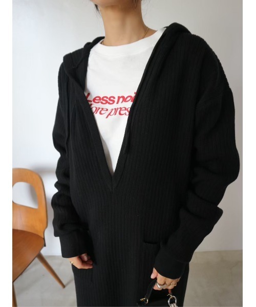 TRUNC(トランクエイティーエイト)の「Hoodie Knit Dress(ワンピース・レディース・ブラウン/ブラック・FREE)」の17枚目の写真