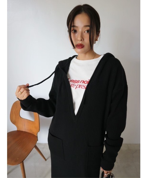 TRUNC(トランクエイティーエイト)の「Hoodie Knit Dress(ワンピース・レディース・ブラウン/ブラック・FREE)」の18枚目の写真