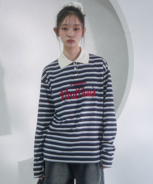 Vivacious(ビバシャス)の「Amazing Stripe Rugby Long Tee RED(Tシャツ/カットソー・レディース・レッド・SMALL/MEDIUM)」の2枚目の写真