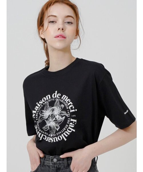 FABULOUS ARCHIVE（ファビュラスアーカイブ）の「ウィメンズルリスリラックスクロップTシャツブラックホワイト(FCC2TS385W)（Tシャツ/カットソー・レディース・ホワイト・SMALL/MEDIUM）」の2枚目の写真