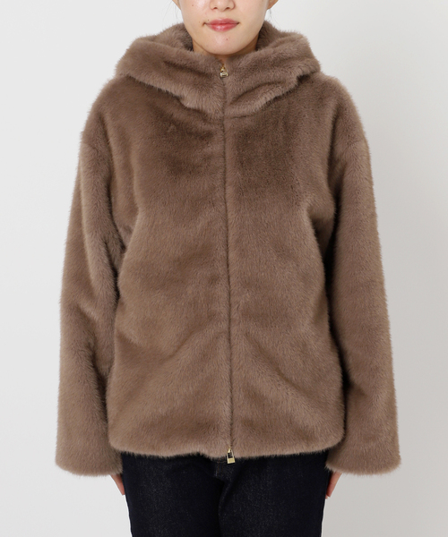 SLOBE IENA フェイクファー ブルゾン 2024AW　美品 スローブ イエナ SLOBE IENA 24AW フーディECOファー ブルゾン