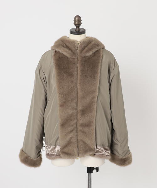 WEB限定/追加》FAKEファーフードブルゾン（その他アウター）｜SLOBE